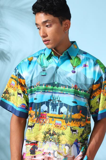 Buy_Loudless_Multi Color Cotton Oasis Print Shirt_Online_at_Aza_Fashions