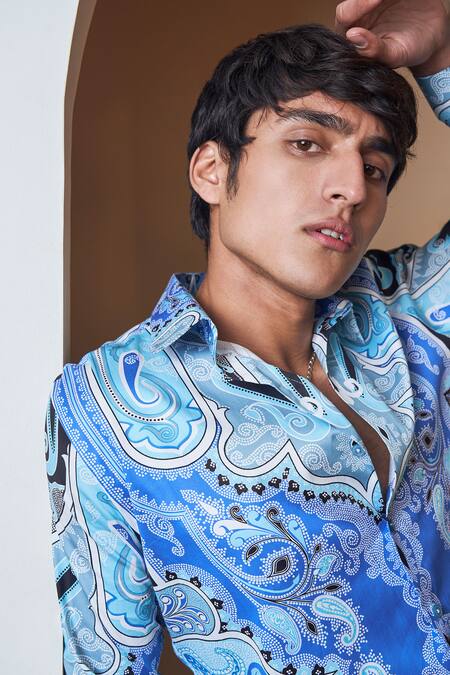 Shop_Loudless_Multi Color Cotton Paisley Print Shirt_Online_at_Aza_Fashions