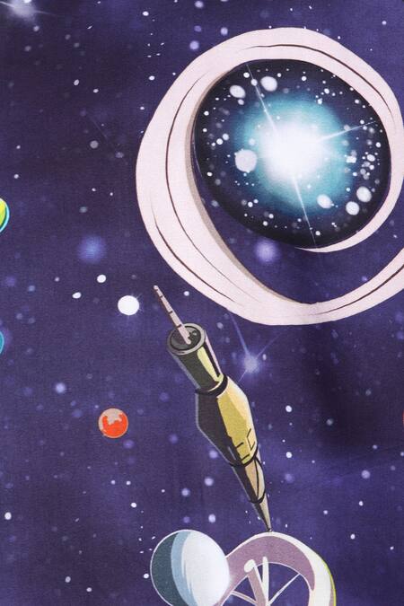 Loudless_Multi Color Cotton Space Print Shirt_at_Aza_Fashions