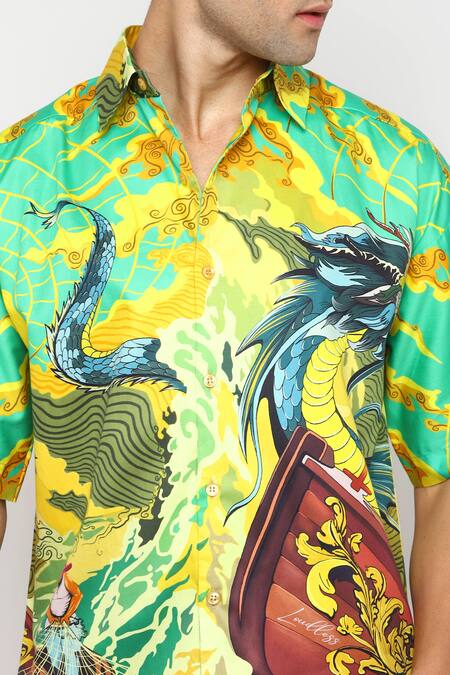 Shop_Loudless_Multi Color Cotton Tales Of Dragen Print Shirt_Online_at_Aza_Fashions