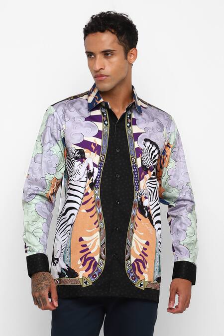 Buy Loudless Multi Color Cotton Zebra Print Shirt Online at Aza Fashions Buy_Loudless_Multi Color Cotton Zebra Print Shirt_Online_at_Aza_Fashions