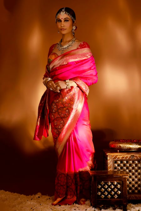 Priyal Bhardwaj Vintage Banarasi Handwoven Bordered Saree 