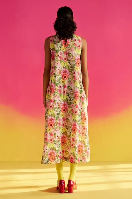 Uri By Mrunalini Rao Calendula Box Pleat A Line Dress 