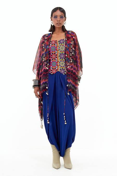 Aseem Kapoor Multi Color , Silk, Satin Veni Chevron Print Jacket Trouser Set Online at Aza Fashions Aseem Kapoor_Multi Color , Silk, Satin Veni Chevron Print Jacket Trouser Set _Online_at_Aza_Fashions