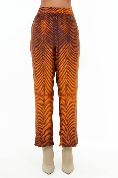 Aseem Kapoor_Yellow Silk Beads, Tassels Round Mitra Printed Asymmetric Kurta And Trouser Set _at_Aza_Fashions