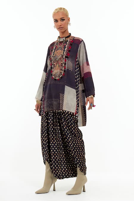 Aseem Kapoor Mitra Asymmetric Printed Kurta & Trouser Set 