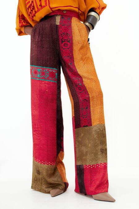 Buy_Aseem Kapoor_Yellow Silk Embroidery, Tassels Collared Mandala Shirt With Straight Korean Pant 