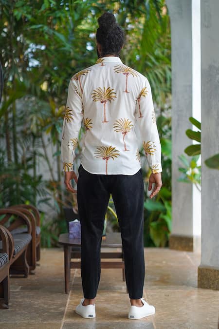 Aliaum Palm Block Print Shirt 