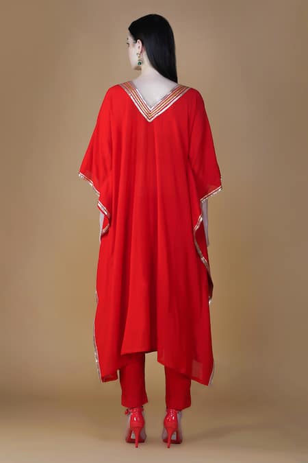 Nazar By Indu Gota Embroidered Kaftan & Pant Set 