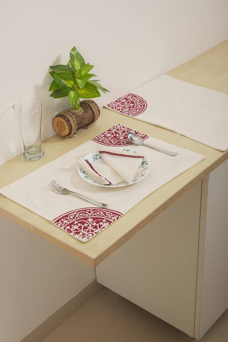 Buy Inheritance India Block Print Cotton Placemat And Table Napkin Set  Online