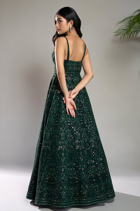 Shahmeen Husain Floral Chikankari Embroidered Anarkali 