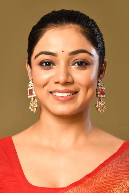 Ivorine_White Metallic Thread, Diamonds Moon Stone Studded Dangler Earrings _Online_at_Aza_Fashions