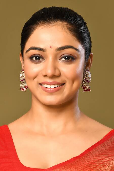 Ivorine_Red Diamonds, Stones Ruby Embellished Drop Earrings _Online_at_Aza_Fashions