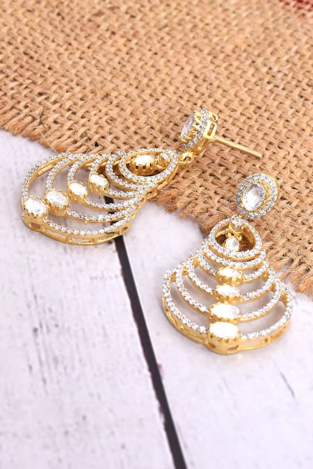 Ivorine Embellished Tiered Drop Earrings 