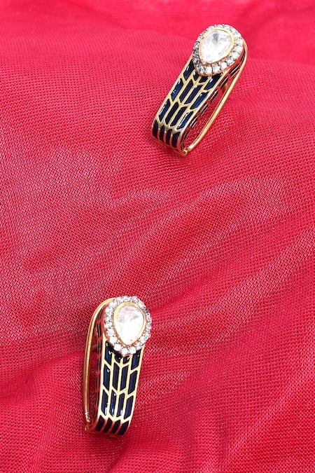 Ivorine Enamel Moissanite Embellished Earrings 