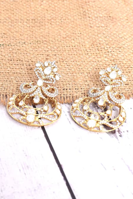 Ivorine Embellished Chandbali Earrings 