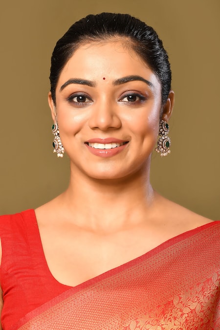 Ivorine_Green Embroidery, Diamonds Emerald Embellished Tiered Drop Earrings _Online_at_Aza_Fashions