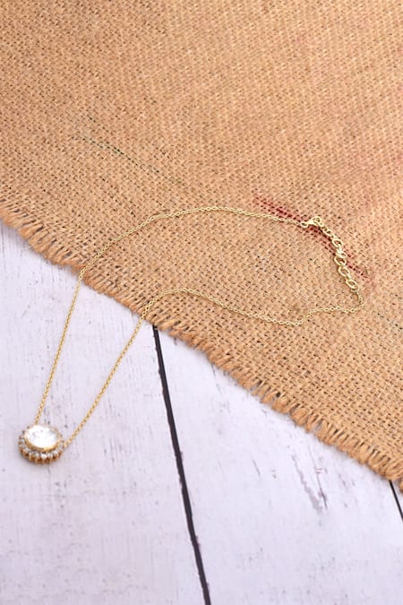 Ivorine Circular Moissanite Polki Pendant Necklace 