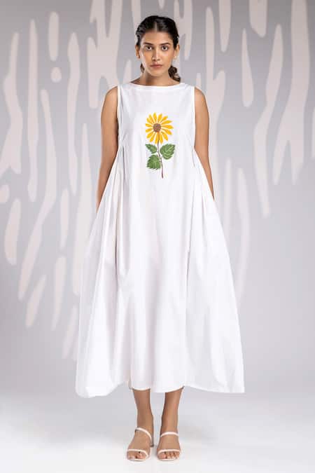 Buy Marks & Spencer White Schiffli Embroidered A Line Dress - Dresses for  Women 17184934 | Myntra