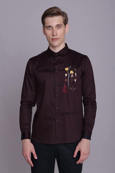 Lacquer Embassy Perito Flower Embroidered Shirt 