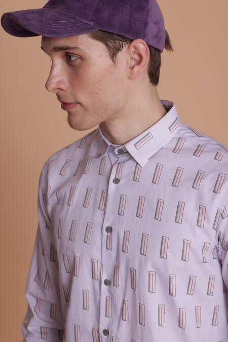 Shop_Lacquer Embassy_Purple Cotton Wular Abstract Print Shirt _Online_at_Aza_Fashions