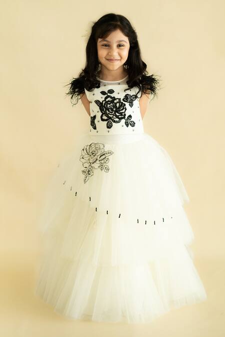 Buy Ruchika Lath Label White Tulle, Crepe Beads, Feathers Midnight Rosa Embroidered Lehenga Blouse Set Online at Aza Fashions Buy_Ruchika Lath Label_White Tulle, Crepe Beads, Feathers Midnight Rosa Embroidered Lehenga Blouse Set _Online_at_Aza_Fashions