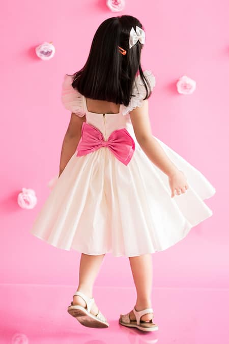 Shop Ruchika Lath Label White Taffeta, Linen Beads, Embroidery Candy Mania Embellished Dress at Aza Fashions Shop_Ruchika Lath Label_White Taffeta, Linen Beads, Embroidery Candy Mania Embellished Dress _at_Aza_Fashions