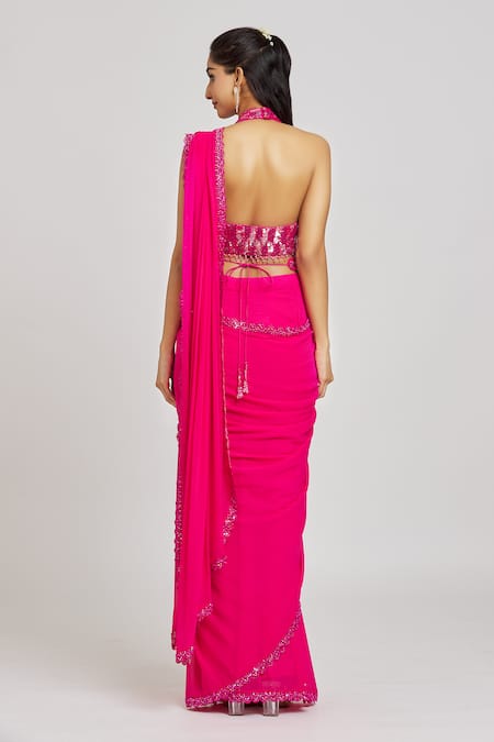 Nitisha Kashyap Official Cutwork Embroidered Saree With Blouse 