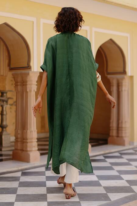 Avacara Geometric Gota Embroidered Kaftan With Pant 