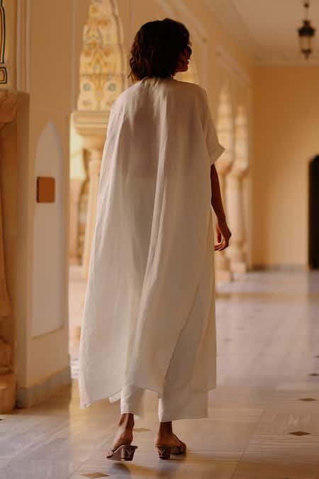 Avacara Gota Embroidered Panel Kaftan With Pant 