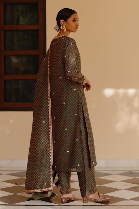 Avacara Hand Block Print Kurta Pant Set 