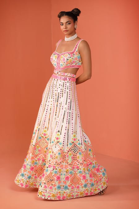 Rajbinder Chahal Floral Applique Embroidered Jumpsuit 