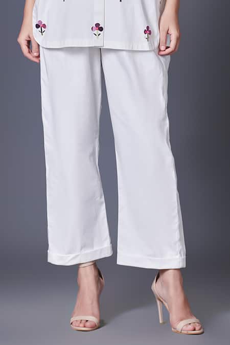 Deepika Arora White Cotton Sequins Bandeau Neck Embroidered Shirt And Pant Set Online at Aza Fashions Deepika Arora_White Cotton Sequins Bandeau Neck Embroidered Shirt And Pant Set_Online_at_Aza_Fashions