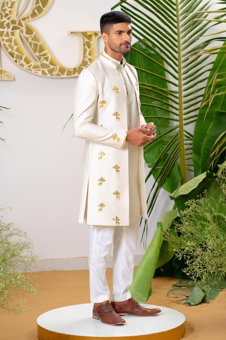 Runit Gupta Reindeer Applique Embroidered Sherwani & Kurta Set 