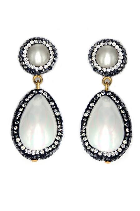 Buy GIVA Black Pearl Earrings with Sterling Silver online