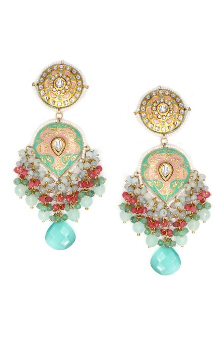 Buy Tad Accessories Multi Color Diamonds, Stones Kundan Embellished Choker Necklace Set Online at Aza Fashions Buy_Tad Accessories_Multi Color Diamonds, Stones Kundan Embellished Choker Necklace Set _Online_at_Aza_Fashions