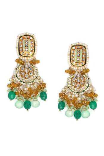 Buy Tad Accessories Green Diamonds, Stones Multi Layered Embellished Choker Set Online at Aza Fashions Buy_Tad Accessories_Green Diamonds, Stones Multi Layered Embellished Choker Set _Online_at_Aza_Fashions