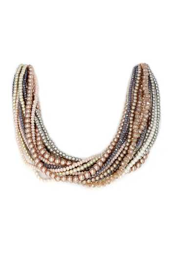 Tad Accessories Glass Pearls Twisted Choker 