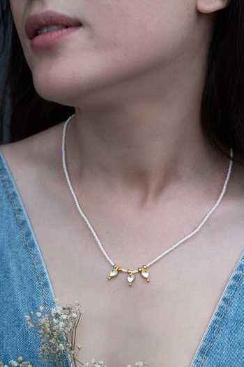 Do Taara Gold Plated Kundan Embellished Necklace Online at Aza Fashions Do Taara_Gold Plated Kundan Embellished Necklace _Online_at_Aza_Fashions