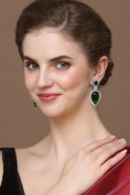 Dugran By Dugristyle Double Lined Up Embellished Earrings 