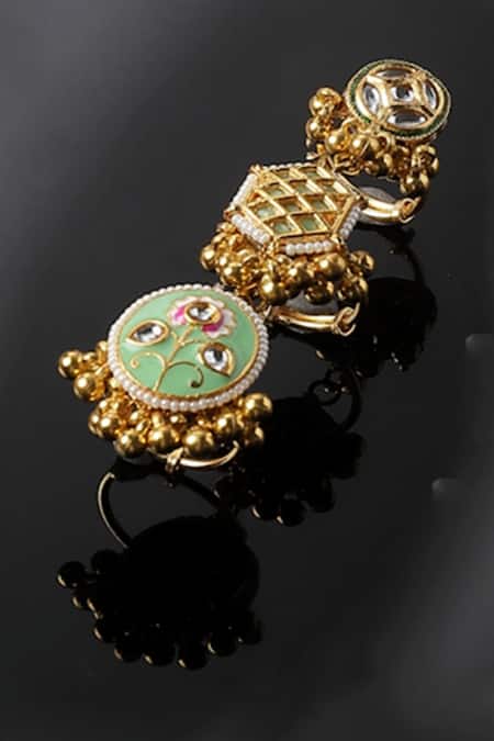 Dugran By Dugristyle Kundan Embellished Trie Finger Ring