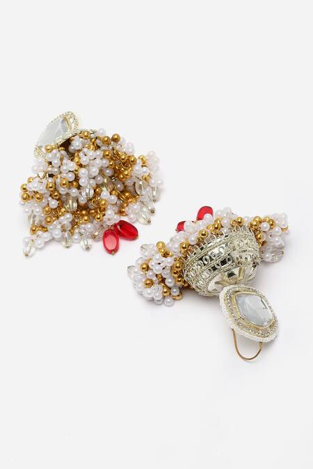 Dugran By Dugristyle_Multi Color American Diamond Embellished Pendant Choker Set _at_Aza_Fashions