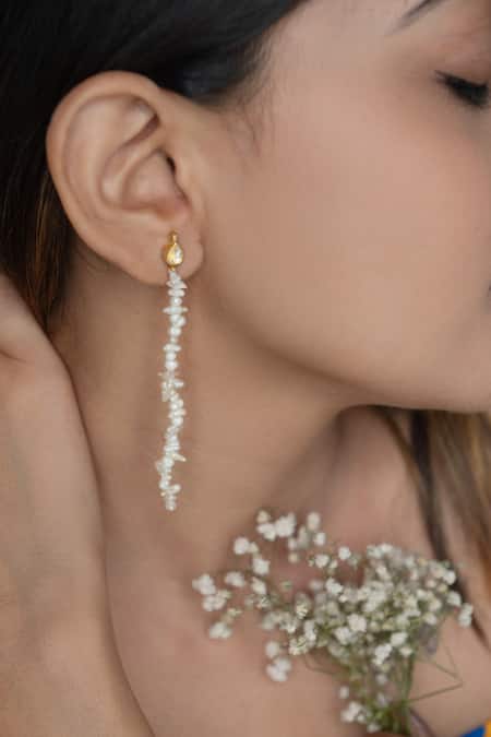 Do Taara White Pearl Embellished Earrings 