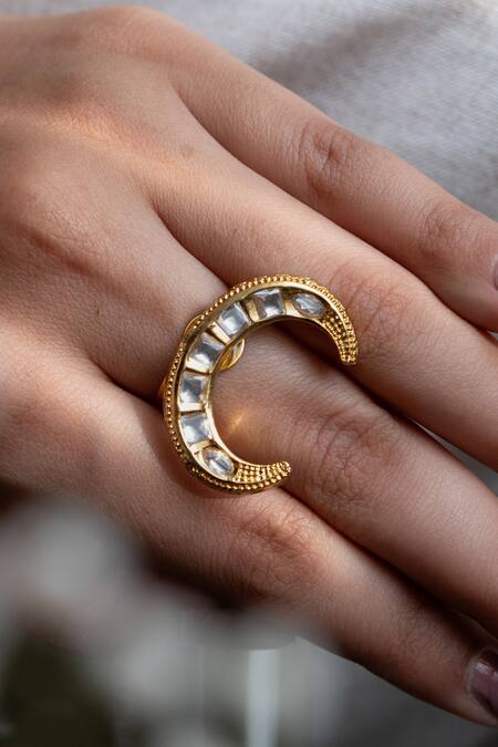 Do Taara Half Crescent Shaped Ring