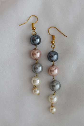 Shop Do Taara Multi Color Pearls Embellished Dangler Earrings at Aza Fashions Shop_Do Taara_Multi Color Pearls Embellished Dangler Earrings _at_Aza_Fashions