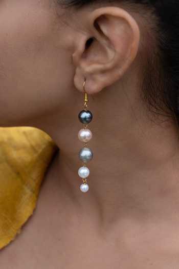 Do Taara Multi Color Pearls Embellished Dangler Earrings Online at Aza Fashions Do Taara_Multi Color Pearls Embellished Dangler Earrings _Online_at_Aza_Fashions