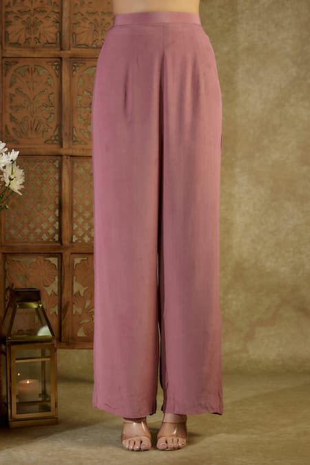 Mehak Murpana Pink Crepe Feathers, Sequins Mandarin Collar Embellished Shirt With Pant Online at Aza Fashions Mehak Murpana_Pink Crepe Feathers, Sequins Mandarin Collar Embellished Shirt With Pant _Online_at_Aza_Fashions