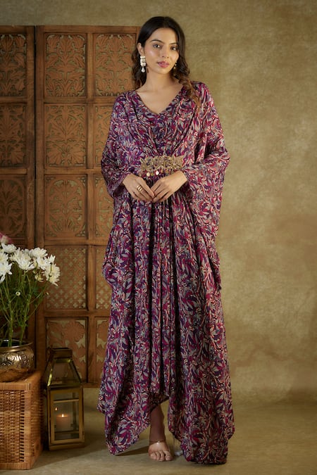 Mehak Murpana Abstract Floral Print Kaftan 