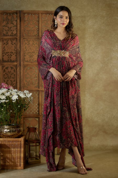 Mehak Murpana Abstract Floral Pattern Kaftan 