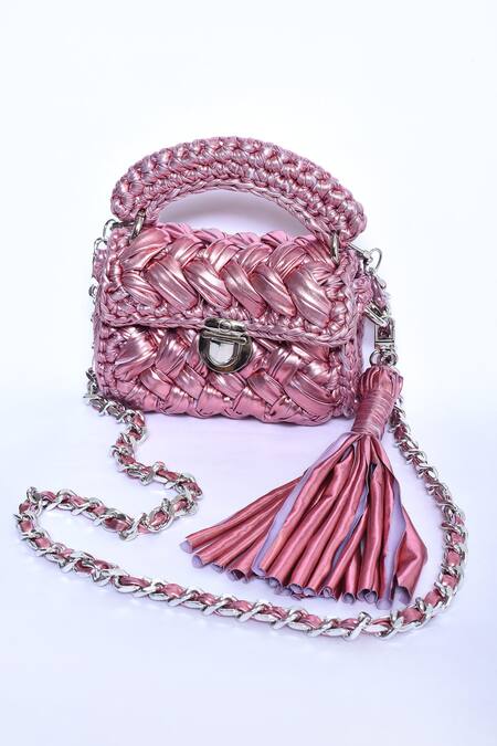Shop_Bijit_Purple Woven Metallic Mini Sling Bag _Online_at_Aza_Fashions